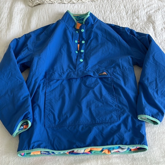 Chubbies Reversible Button Down Fleece/ Windbreaker Blue and Pink Design Size M - Picture 5 of 8